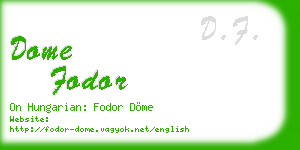 dome fodor business card
